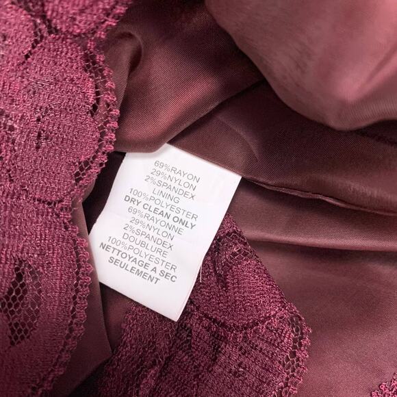 Trina Turk Wine Red Burgundy Song V Neck Ponte Knit Dress Fit & Flare XS 0 2 - Picture 9 of 11